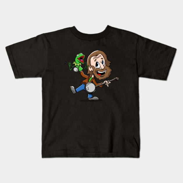 Jim the banjo player Kids T-Shirt by natebramble